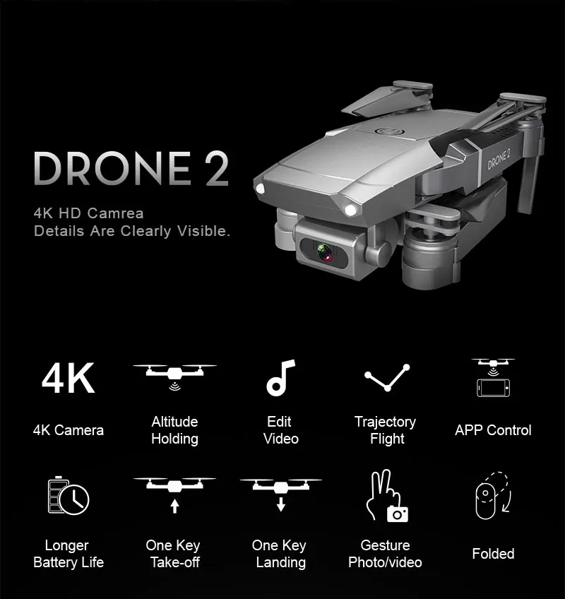 E68 HD Wide Angle 4K WIFI 1080P FPV Quadcopter Drone 100m 15 Minutes