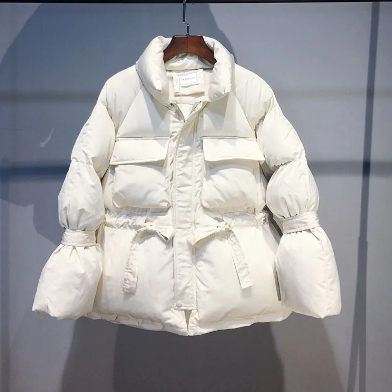 WHITNEY WANG Parkas зимняя модная уличная Одноцветный мешок Парка женская хлопковая стеганая куртка