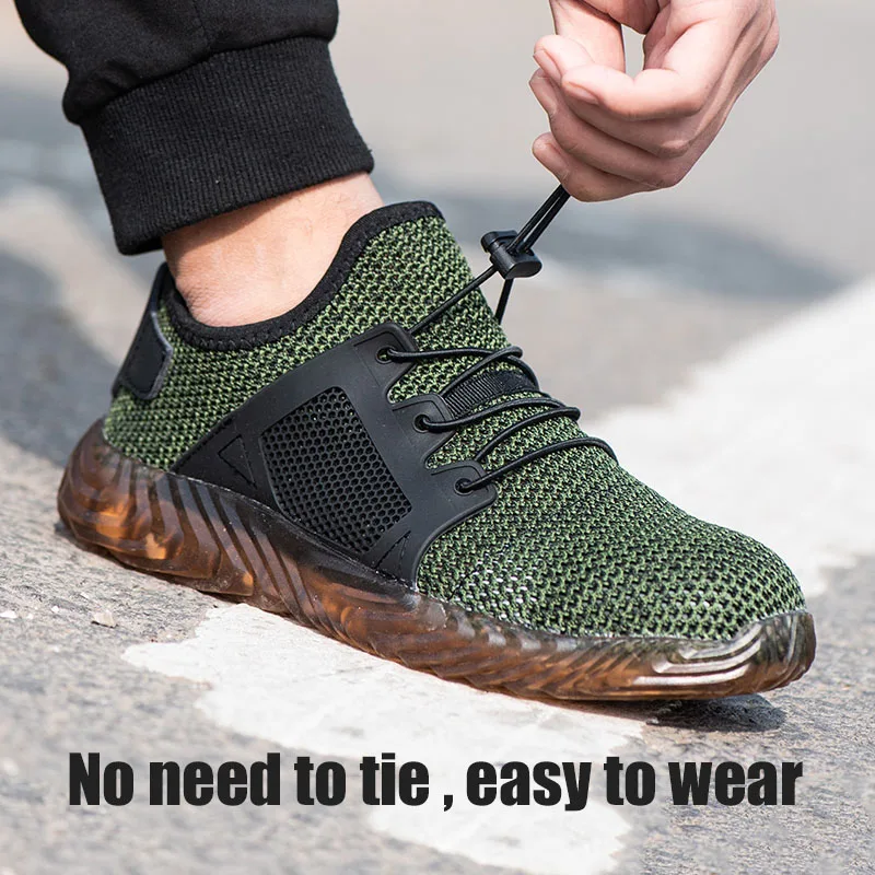 Work Safe Shoes Indestructible Ryder Shoes Steel Toe Cap Breathable xPuncture Proof Sneakers Protective Footwear Safety Shoes