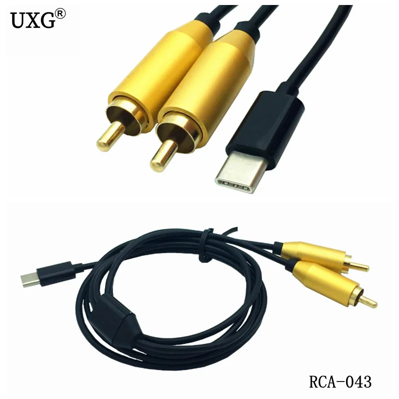 USB C RCA аудио кабель тип-c на 2 2rca Джек для iPhone Sumsung Xiaomi динамик домашний кинотеатр тв