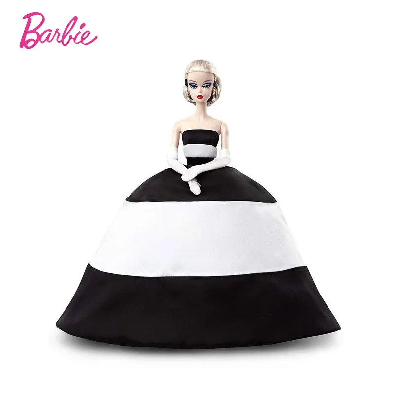 Mattel Барби 60 я годовщина ограниченная шелкография черно белая роскошная