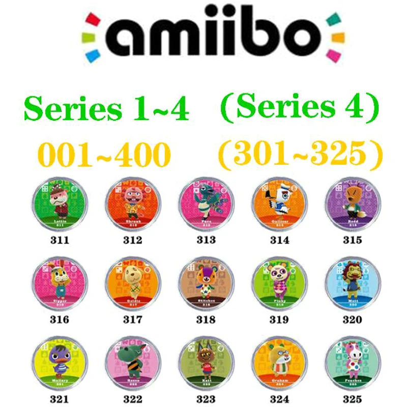 

Animal Crossing Card Amiibo Card Work for NS 3DS Games Series 4 (301 to 325)