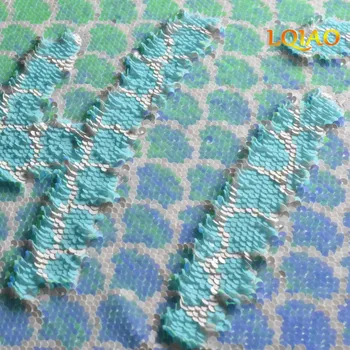 

High Quality 125*45cm Mint Reversible Mermaid Fish Scale Sequin Fabric Sparkly Paillette fabric For Dress/Bikini/Cushion/Clothes