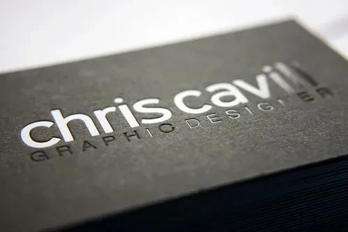 High quality business card 300g, custom hot stamping logo, black UV effect, surface lamination, free design