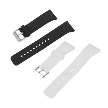 

2 Pcs Luxury Silicone Watch Band Strap for Samsung Galaxy S2 Gear SM-R720 , Black & White