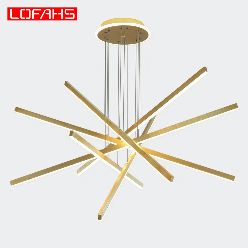 Современная Роскошная золотая светодиодный ная люстра LOFAHS для вестибюля