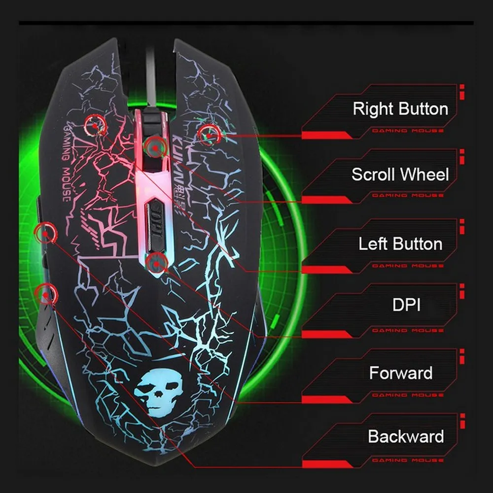 Gaming Keyboard and Mouse Set T6 Rainbow Backlight Usb Ergonomic For PC Laptop Clavier Xbox PS4 Mouse Kit Pad Gamer Keyboard