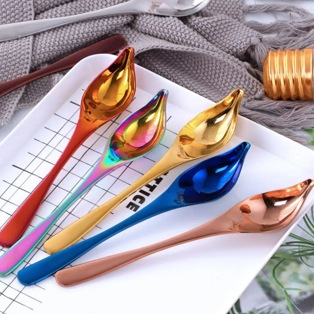 

Creative Colorful Decor Spoon Sushi Food Drawing Tool Design Sauce Dressing Dessert Bakeware Cake Gastronomy Spoon Coffee Tool