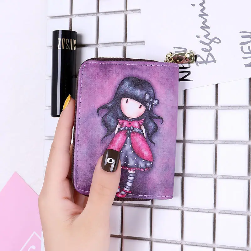 Tarjetero de dibujo de órgano para mujer, Cartera de piel sintética con múltiples tarjetas y cremallera, con forma de corazón, 2021