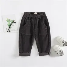 [Micro] демисезонные вельветовые штаны для малышей Детские брюки повседневные штаны для мальчиков и девочек детские брюки свободного кроя