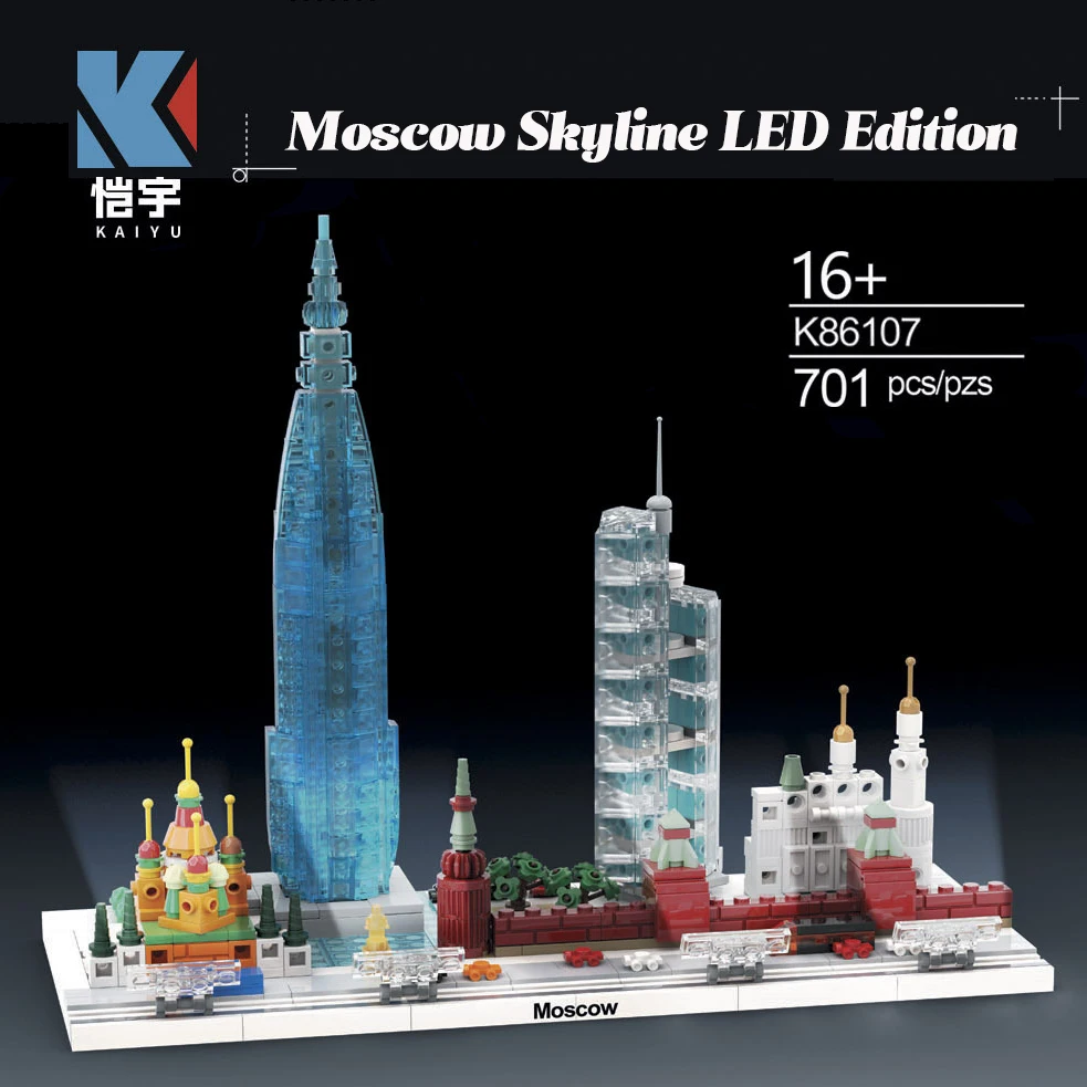 Конструктор очертания архитектуры набор строительных блоков из Москвы красная
