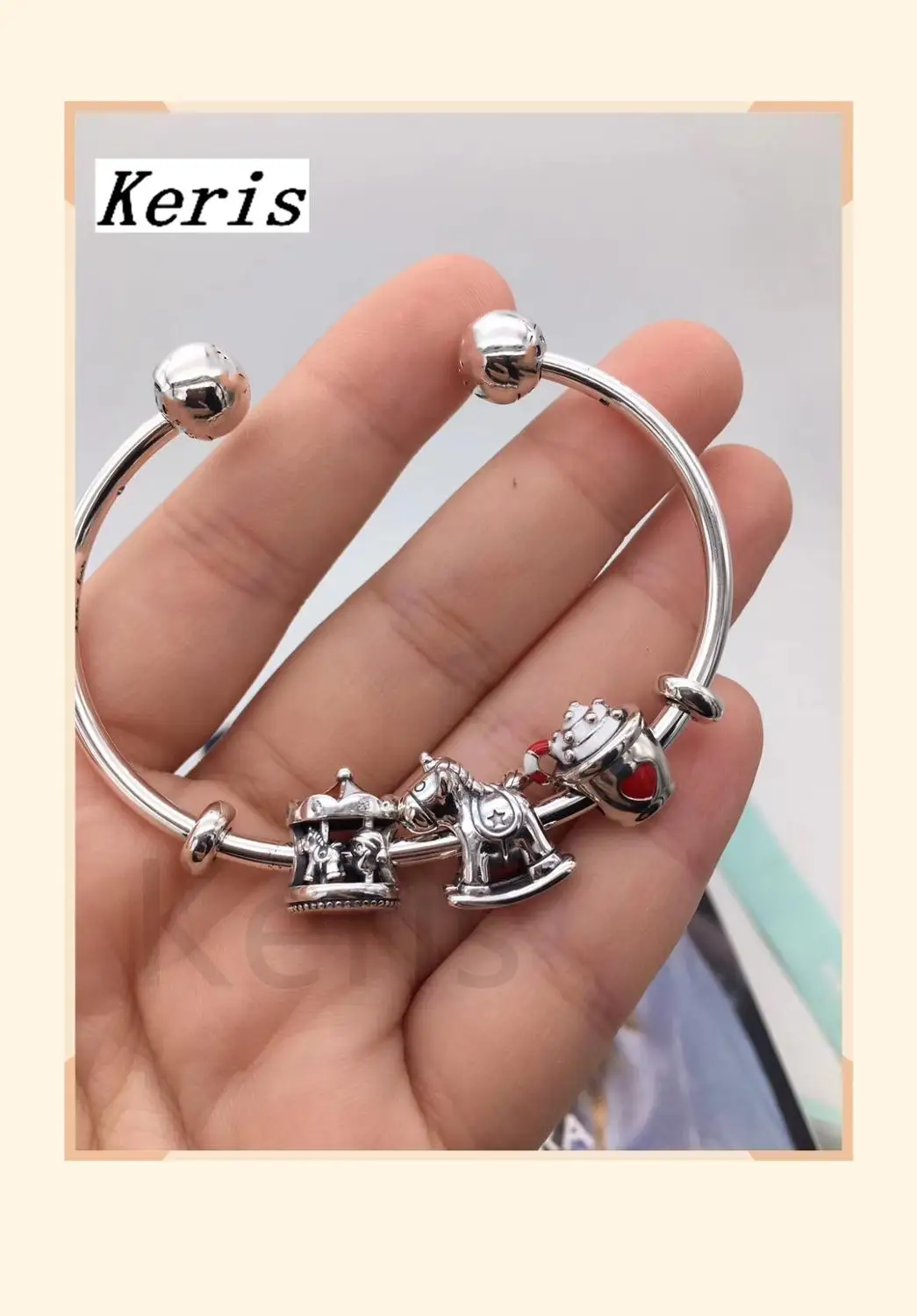 

High Quality Reproduction 1:1 100%925 Pure Silver New Carousel Carousel Opening Bracelet Free Of Charge