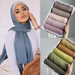 180x50cm Muslim Jersey Hijab Scarf Women Headband Head Scarfs Soild Modal Islam Shawls and Wraps Hiajbs Folard De Femme Musulman