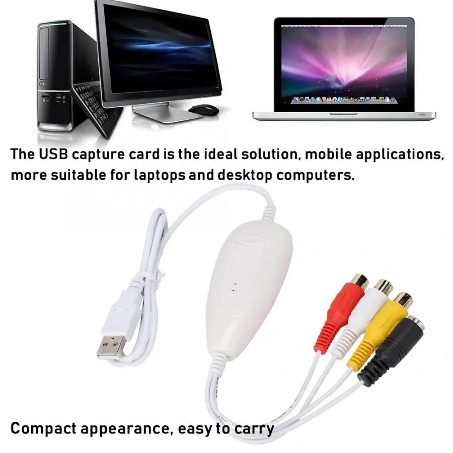 Одиночная USB2.0 карта видеозахвата компьютера, без драйвера, карта сбора для OS/для Windows