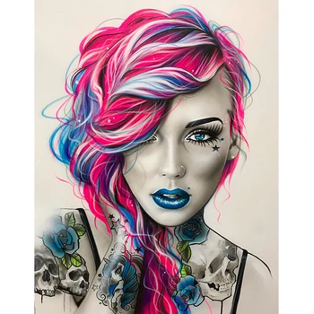 

Diamond painting DIY diamond embroidery domineering girl tattoo diamond painting cross stitch rhinestone mosaic decoration gift