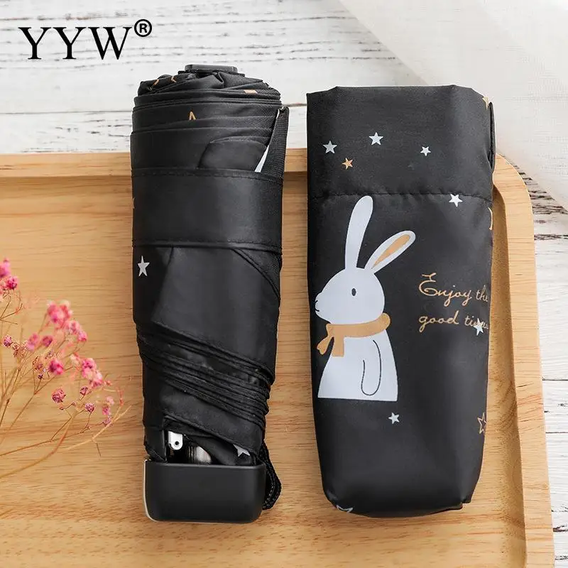 black Складной зонтик женские зонты Paraguas Rain Sun Anti-Uv зонтик винил& Pongee Ambrella унисекс розовый Guarda Chuva - Цвет: black