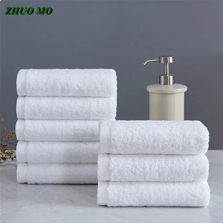 

ZHUO MO white towels for bath Cotton face Bath Towes bathroom for hotel for Adults Quick drying Serviette de Bain white towel