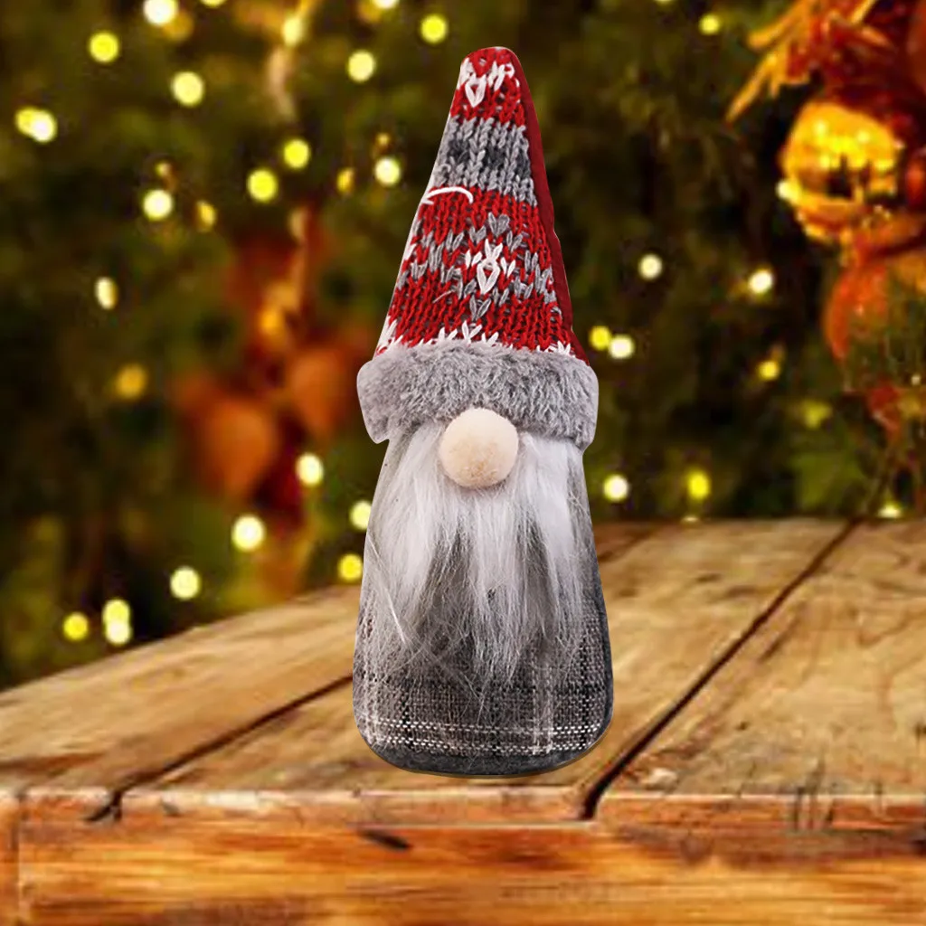 Плюшевая кукла Санта-гном, рождественское настольное украшение, Рождественское украшение для дома, бара, магазина, Рождественская Статуэтка скандинавского эльфа, подарок на праздник