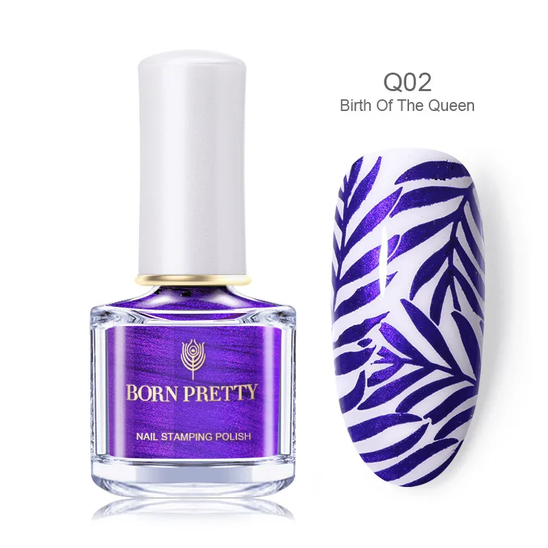 BP-Q02 BORN PRETTY черный белый стемпинг ногтей покрытие лак Золотой Серебряный ноготь искусство пластины штамп масло белая ночь штамповки серии - Цвет: BP-Q02