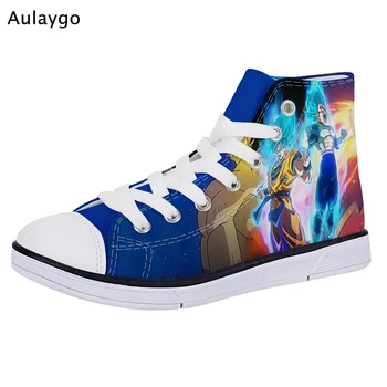 

Aulaygo Boys Sneakers Dragon Ball Man High Top Canvas Shoes 3D Printing Super Saiyan Son Goku Anime Student Basketball Footwear