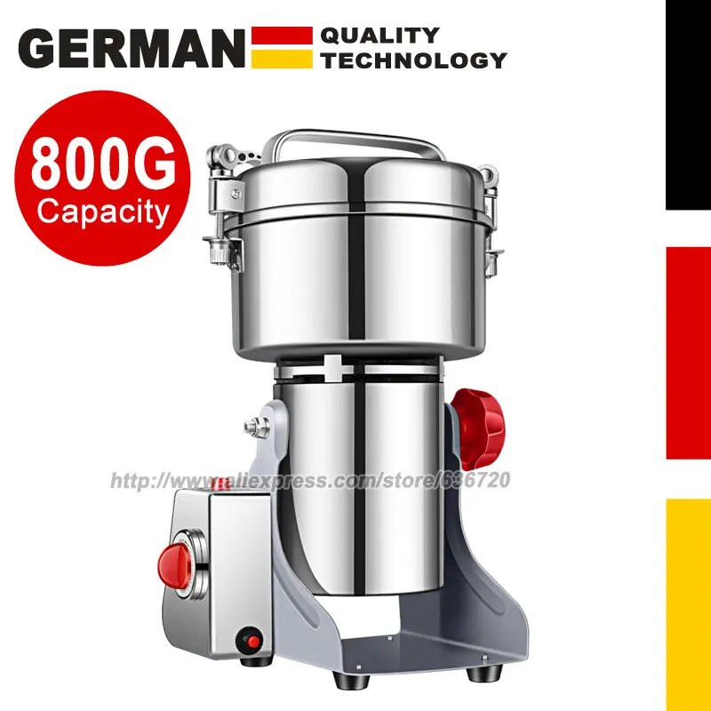 800g Swing Type Electric Grains Herbal Powder Miller Dry Food Grinder Machine high speed Intelligent Spices Cereals Crusher