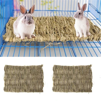 

Grass Mat Woven Bed Mat for Small Animal Bunny Bedding Nest Chew Toy Bed Play Toy for Guinea Pig Parrot Rabbit Bunny Hamster