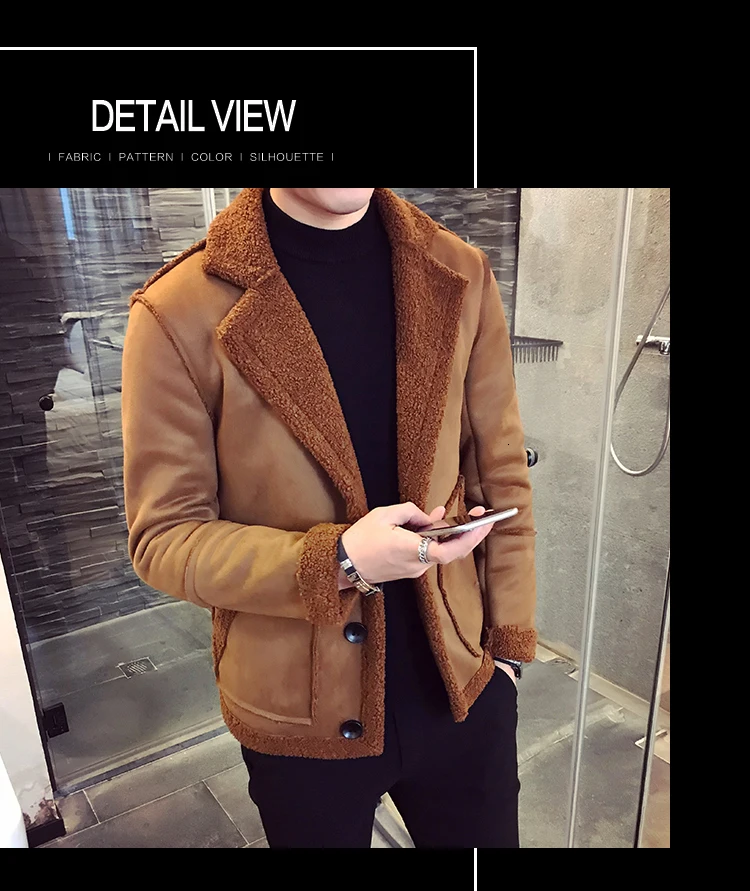 Men Jacket Warm Thicken Waterproof Outwear Casual Slim Fit Korean Jacket Deri Ceket Coats Mens Fur Collar Winter Bomber Homme