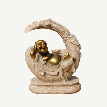 

Home Decoration Sculpture Sandstone Figurines Creative Buddha Car Decor Lucky Mascot Miniature Model Decoration Artware Gifts