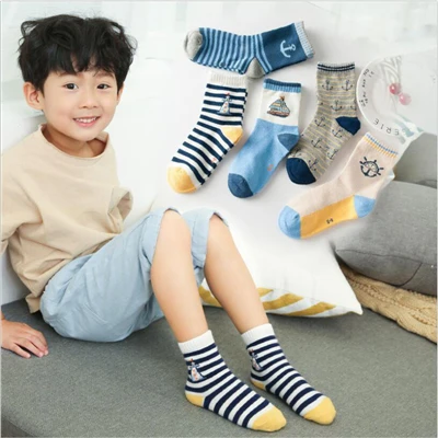 5 пар/компл. детские носки для малышей осенние детские спортивные носки для мальчиков трикотажные Хлопчатобумажные носки для девочек Детские Школьные носки - Цвет: 08
