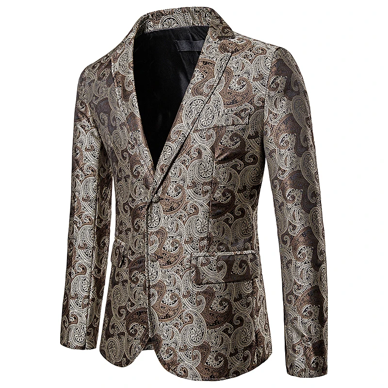 Autumn winter men casual embroidery suit jacket men's Cashew flower embroidery pattern suit coat Invisible stripe design Suit Autumn winter men casual embroidery suit jacket men's Cashew flower embroidery pattern suit coat Invisible stripe design Suit