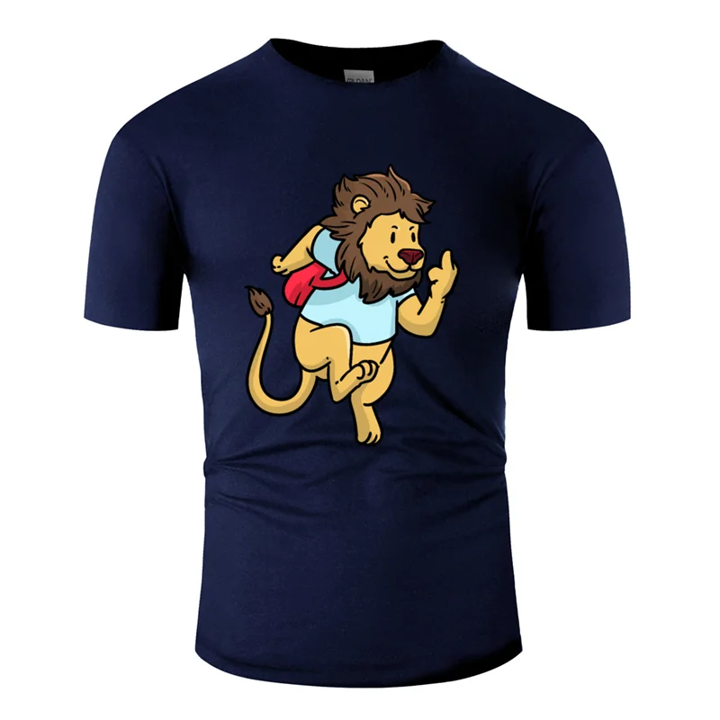 Men-Navy Blue Графический юмор средний палец Лев футболка для мужчин нормальная одежда мужская футболка хлопок Размер S-5xl хип хоп - Цвет: Men-Navy Blue