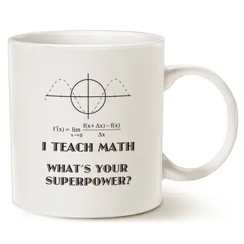 

Funny Teacher Coffee Mug Christmas Gifts, I Teach Math What's Your Superpower Unique Teacher's Day Gifts White, 11 Oz