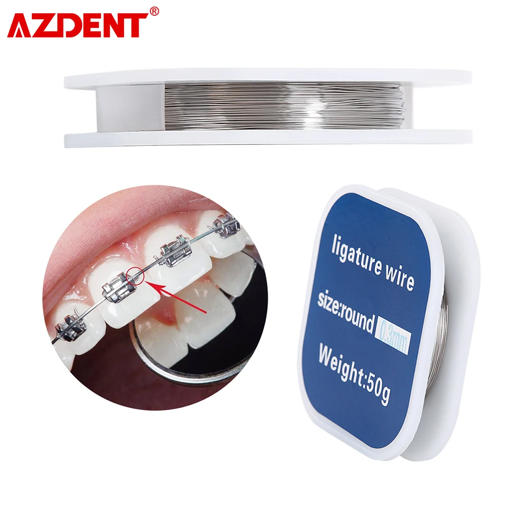 

1 Roll/50g Dental Orthodontic Arch Wire Stainless Steel Ligature Wire Round Wire 0.2/0.25/0.3mm Dentist Supplies