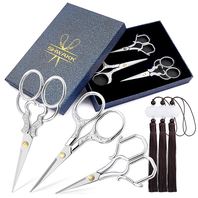 SHWAKK 3pcs Embroidery Scissors Craft Sewing Threading Needlework