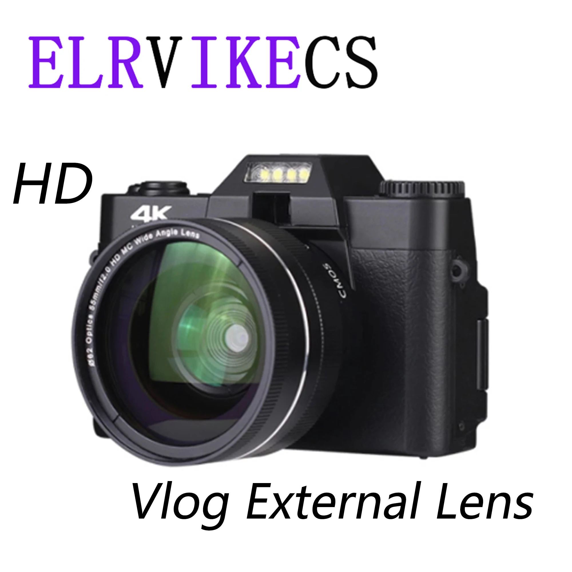 Camaras de video digital ELRVIKECS cámara Digital 2021 4K HD 16X, Micro individual Retro con WiFi, cámara Digital profesional, Vlog, lente externa