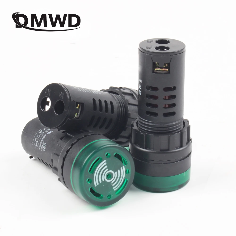 Бесплатная доставка; Цвет: зеленый AD16-22SM 12V 24V 110V 220V 22 мм флэш-сигнал светильник светодиодный активный зуммер звуковой сигнал индикатор сигнала тревоги