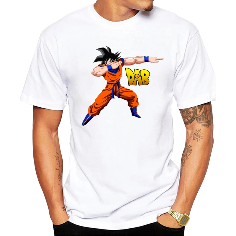

Newest Fashion Cool Print Dabbing Super Saiyan T-Shirt Summer trendy Mens Hip Hop Short Sleeve funny Dragon Ball Z Goku/vegeta
