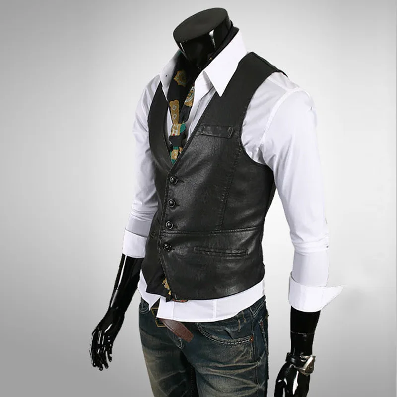 Versitile модные Для мужчин скрыть вещество Slim Fit Для мужчин Си li ion аккумулятор kou из искусственной кожи жилет