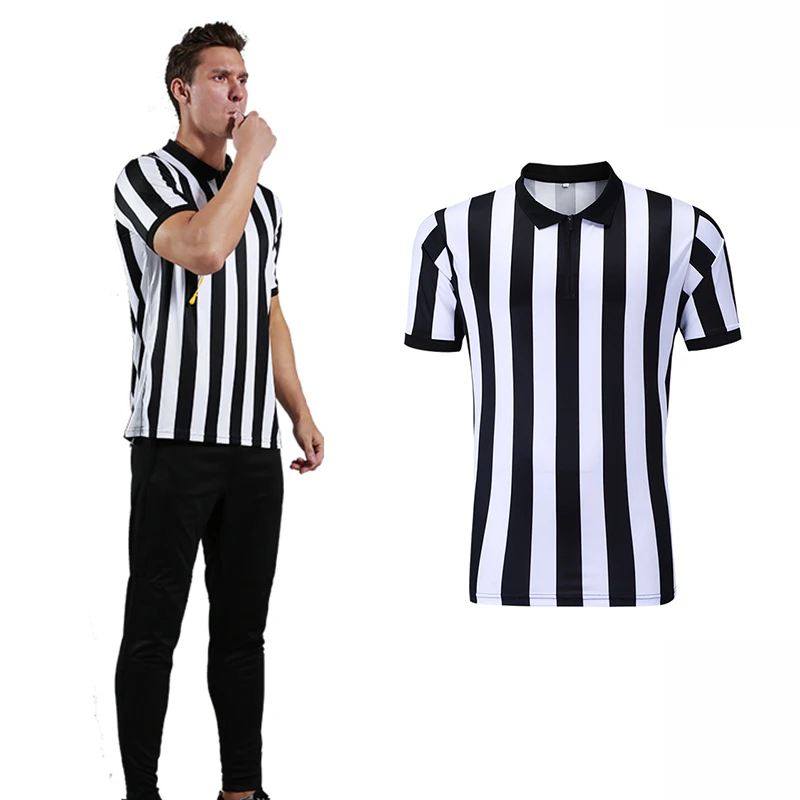 Mens Soccer Football Sports Referee Umpire Shirt Uniform Jersey Costume Short Sleeves Wicking and Quick Drying for Sports Shinestone Referee Shirts 