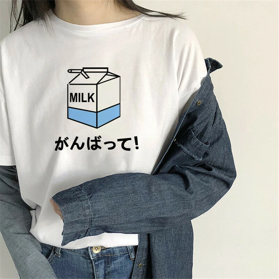 Kawaii/одежда Милая футболка в стиле Харадзюку Цвет молочно-белый Японский
