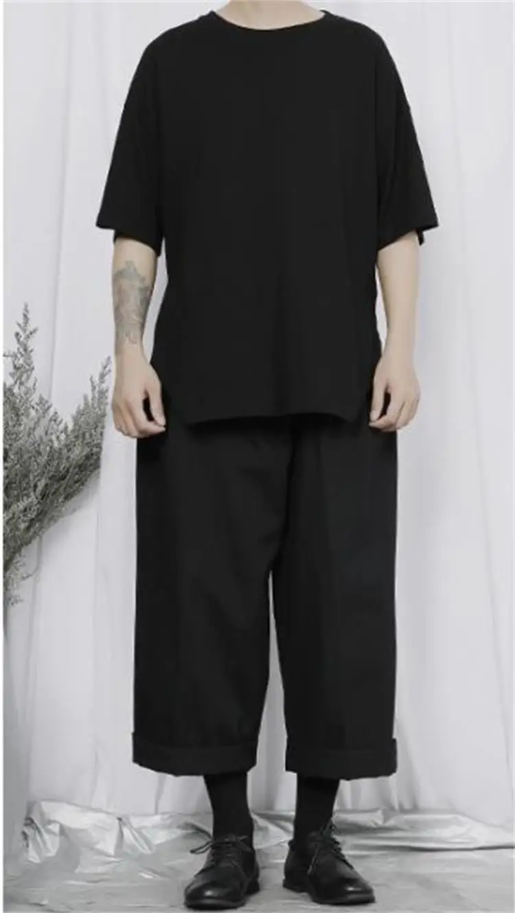 calças japonesas yamaha amoto para calça clássica estilo escuro inclinada assimétrica com design solto casual plus size
