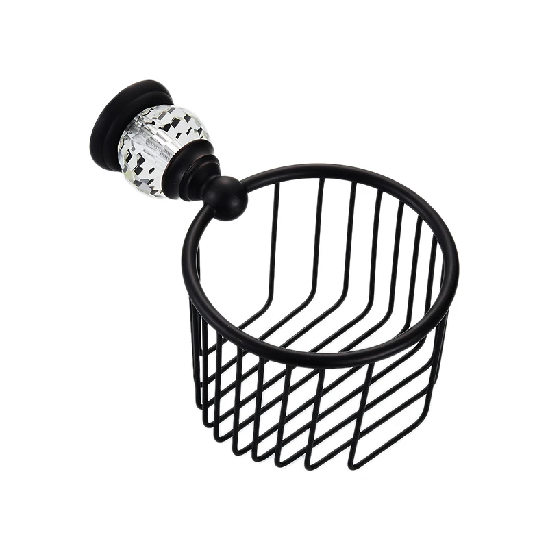 Европейская Хрустальная Черная бумажная вешалка для полотенец медная подвеска для ванной Ретро бумажная коробка для полотенец ручная рулонная бумага держатель для бумаги T