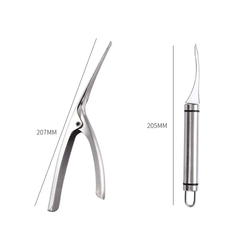 2pcs Stainless Steel Shrimp Stripper Safe and fast Shrimp Line Cutter Peeler Cleaning Peeling Seafood Tools Kitchen Accessories