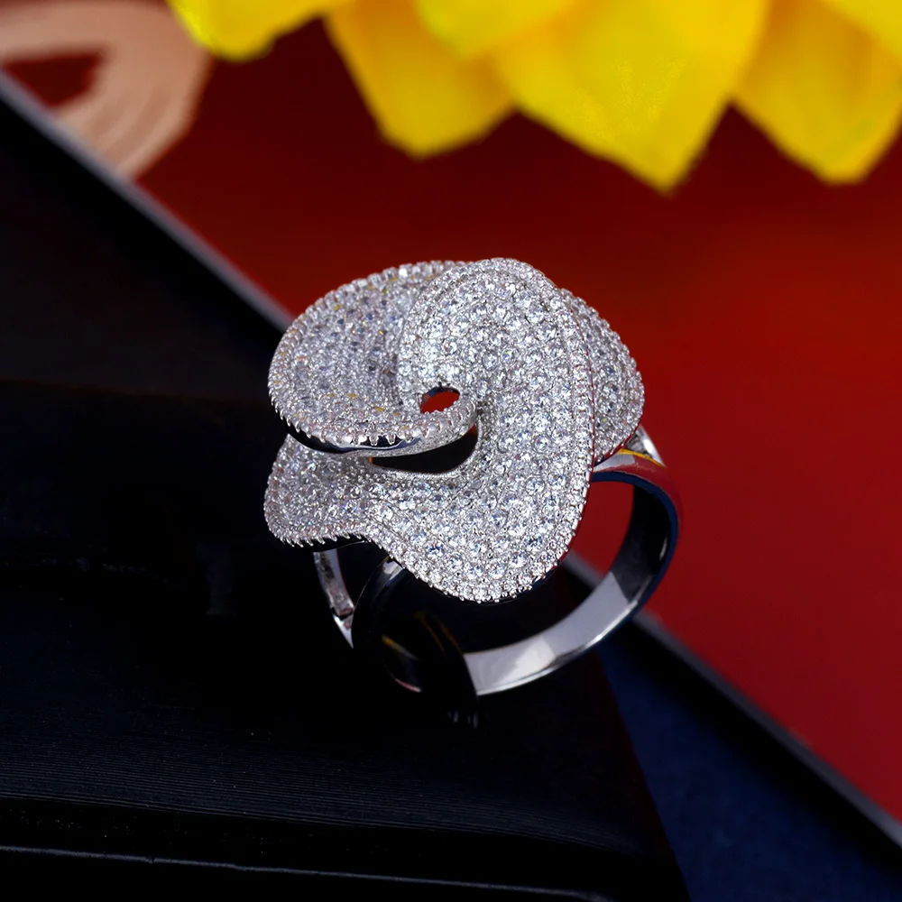 silver color Обручальное кольцо в форме листа невесты, обручальное кольцо с цирконием на годовщину, ювелирные изделия для женщин, подарок на день рождения - Цвет основного камня: silver color