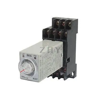

DC 24V H3Y-4 0-30S 4PDT 14 Pins Power on Time Delay Relay w Socket