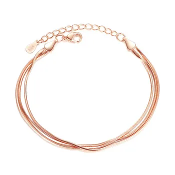 

TB-106 Hot Sale Rose Gold/Silver Color Alloy Multilayer Bracelets Snake Chain Charm Bracelets For Women Personality Jewelry