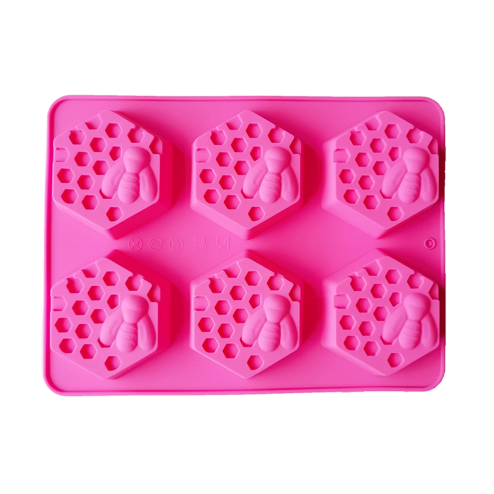 Новая силиконовая форма для мыла в виде пчелы с 6 емкостями изготовления 3D сделай