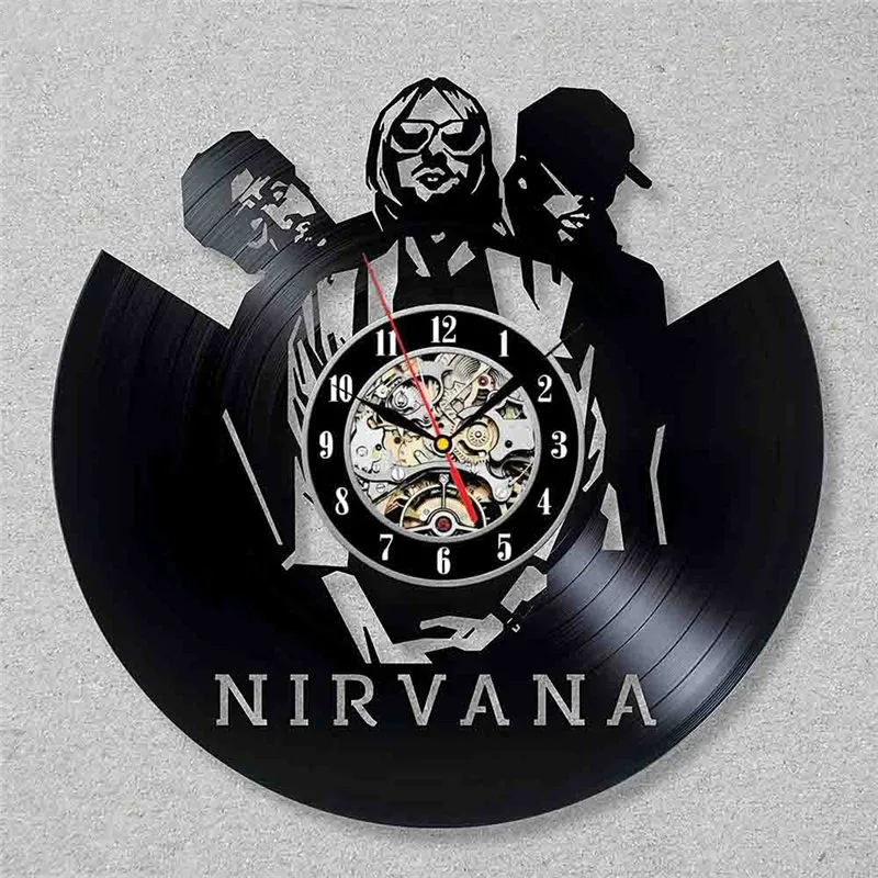 23 Nirvana модный дизайн черные 3D Виниловые настенные часы для дома комнаты Модный декор настенные стикеры поддержка Прямая - Цвет: 23