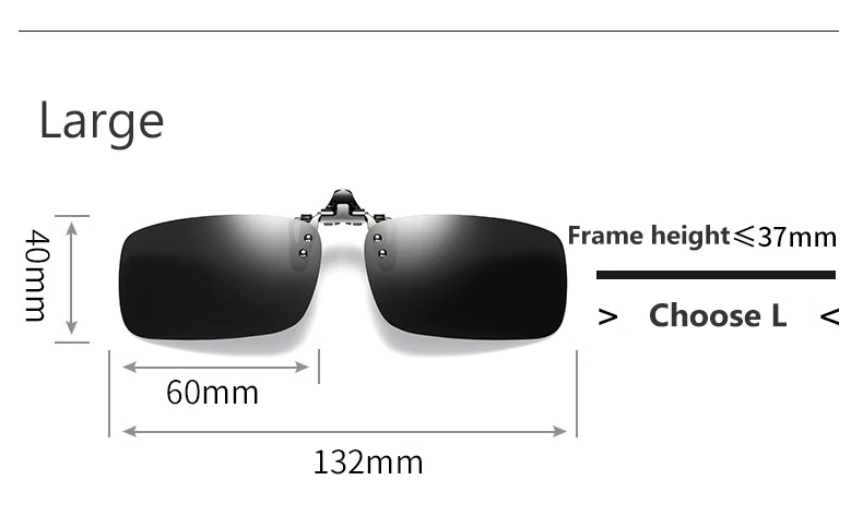 Поляризованные мужские женский зажим на солнцезащитных очках 180 ° флип-зажим оттенков для близорукости очки для вождения очки для рыбалки UV400 - Цвет линз: L