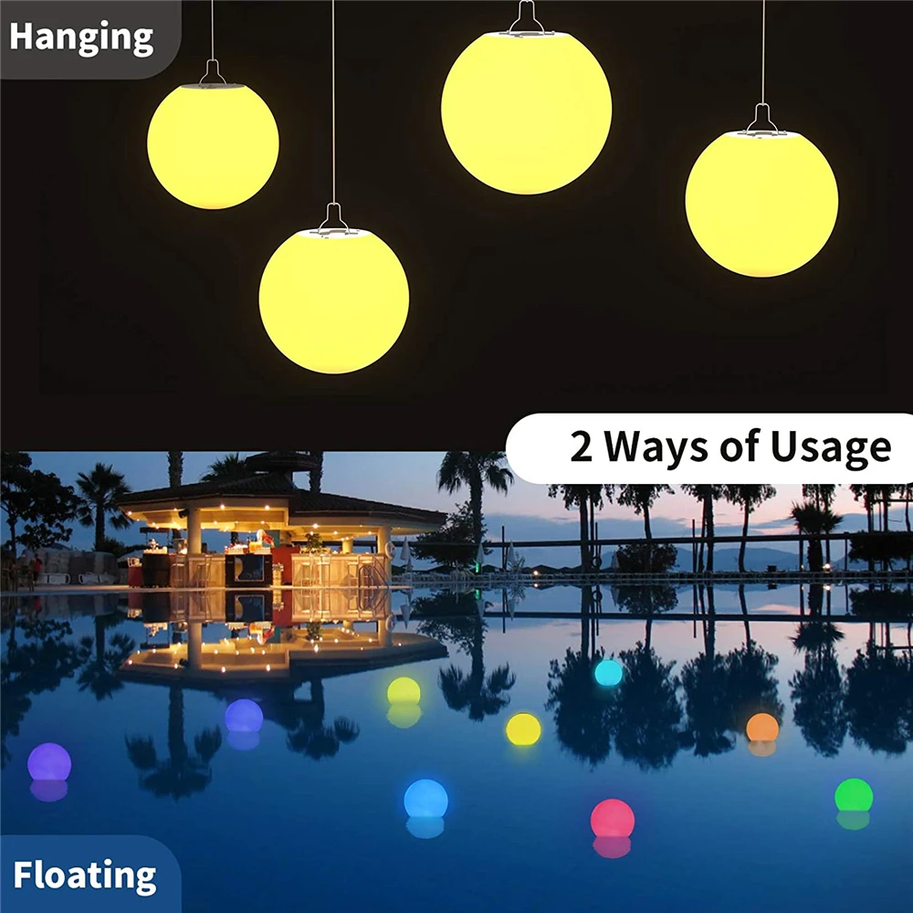 swimming pool lights underwater 16 Color Floating Pool Lights Changing RGB LED Ball Lights IP67 Waterproof 20cm 15cm 12cm 8cm Hot Tub Night Lights Pool Toys underwater lights for fountains